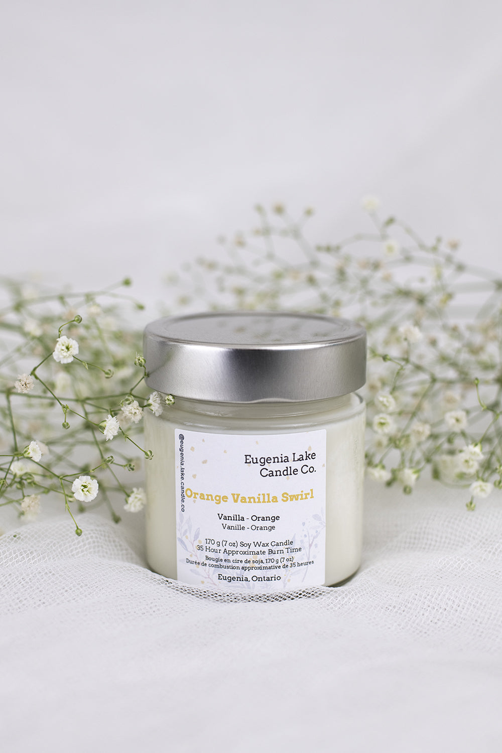 Orange Vanilla Swirl Soy Wax Candle