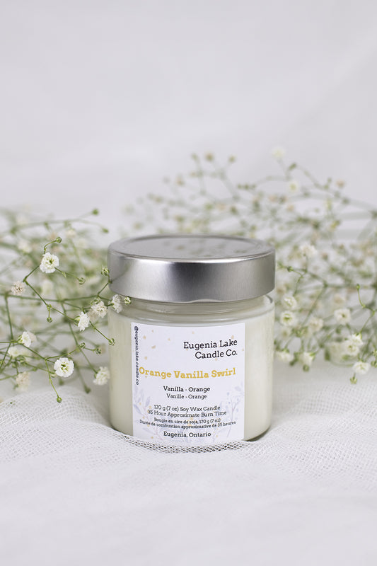 Orange Vanilla Swirl Soy Wax Candle