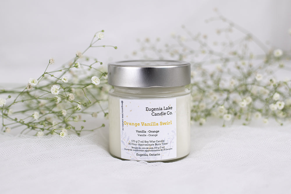 Orange Vanilla Swirl Soy Wax Candle